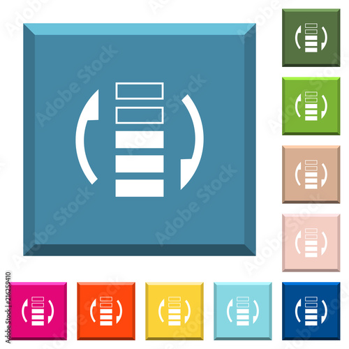 Refresh rate white icons on edged square buttons