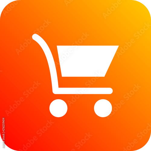 Colorido icono ilustrado para negocios y web con carro de la compra