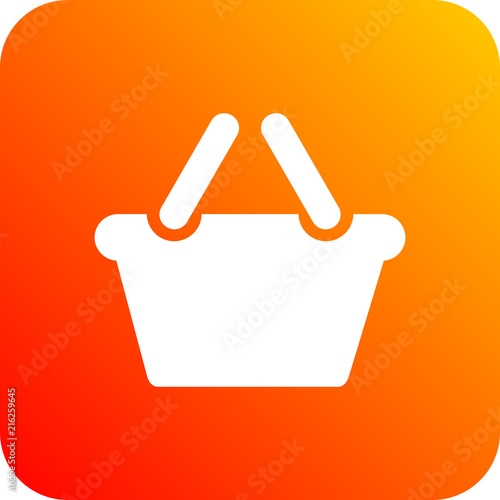 Colorido icono ilustrado para negocios y web con cesta de la compra