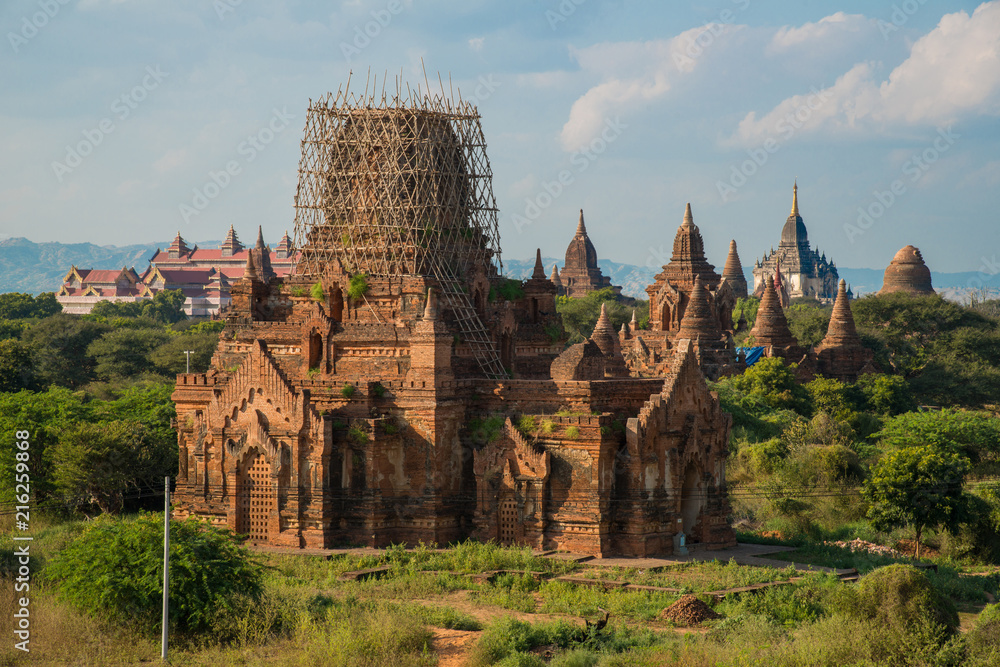 View of old pagoda in Bagan still repairing after Myanmar big earthquake in 2016.
View of old pagoda in Bagan still repairing after Myanmar big earthquake in 2016.