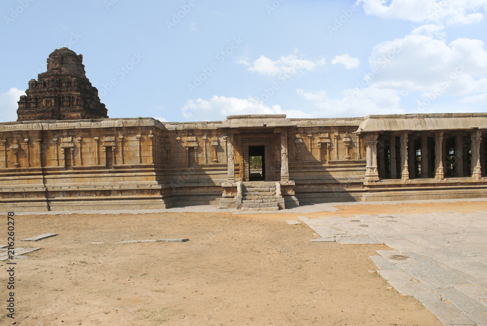 The main sanctum and the side, south, entrance to the ardha-mandapa, Pattabhirama Temple, Hampi, Karnataka