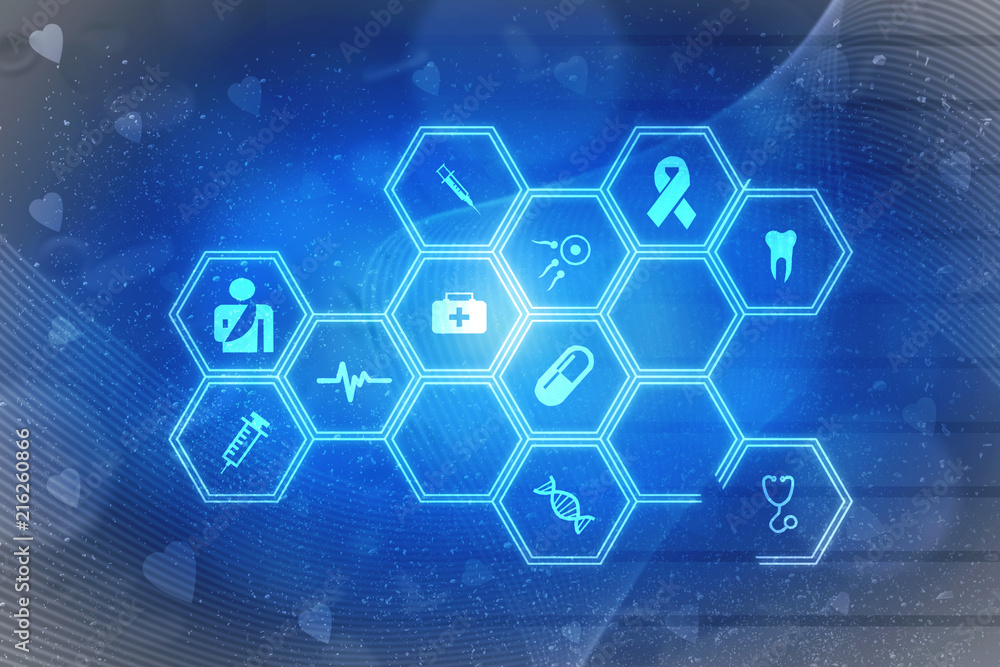 Fototapeta premium 2D illustration medical structure background 