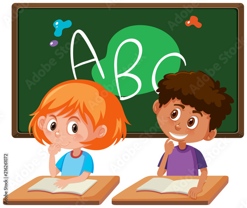 Young students in class