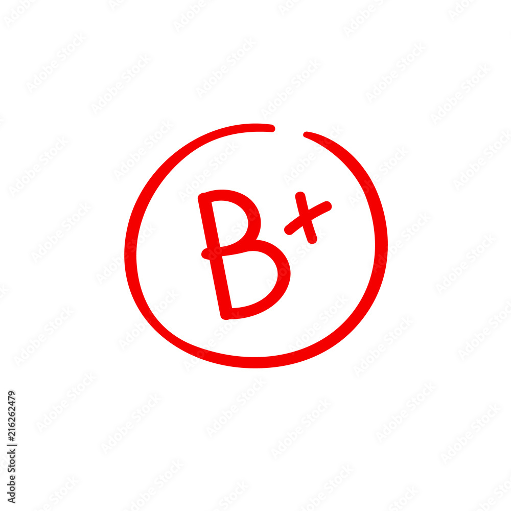 B plus examination result grade red latter mark. B plus examination result grade red latter mark.