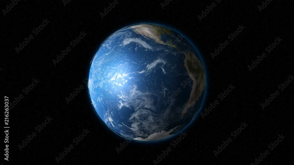 Realistic Earth slowly rotating around its axis Realistic Earth slowly rotating around its axis