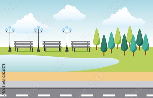 landscape park and city