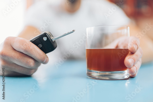 Drunk man at the bar intends to drive home