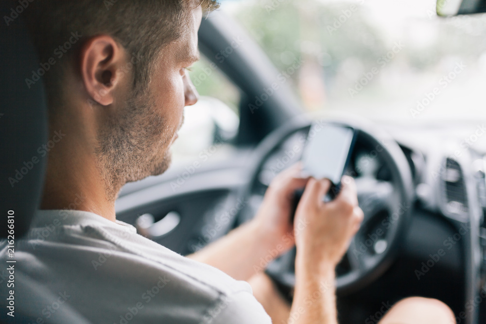 Careless driver using a mobile phone whilst driving Careless driver using a mobile phone whilst driving