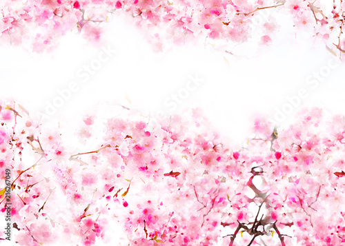 Flower textile design cherry blossom