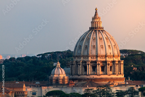 VIew of St Peters Dome At Sunset