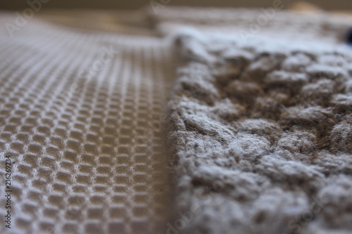 Linen and knitted rug