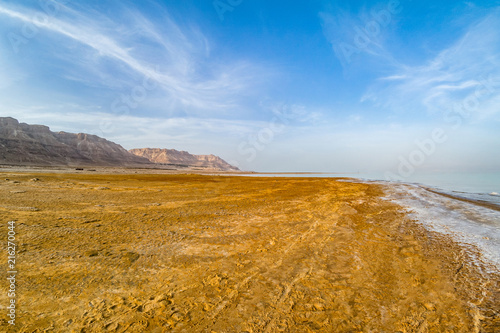 Fototapeta Naklejka Na Ścianę i Meble -  Salty coast of the Dead Sea.