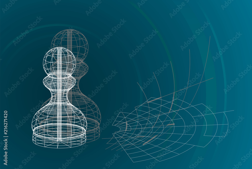 Background of frame lines silhouette chess pawn symbol, for powerful professional future business innovation strategy planning concept presentation leading to successful challenge decision. Background of frame lines silhouette chess pawn symbol, for powerful professional future business innovation strategy planning concept presentation leading to successful challenge decision.