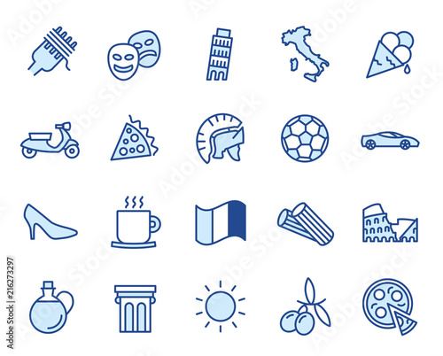 Italien Stereotyp Vector Icon Set