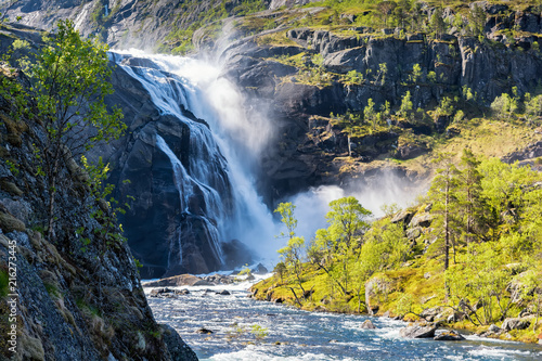 Husedalen valley waterfall