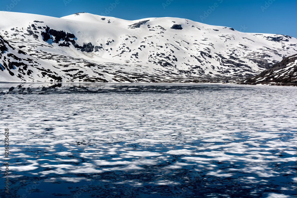 Mountain iced lake