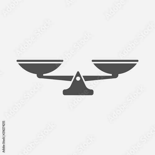 Scales balance icon isolated on white background. Vector illustration.