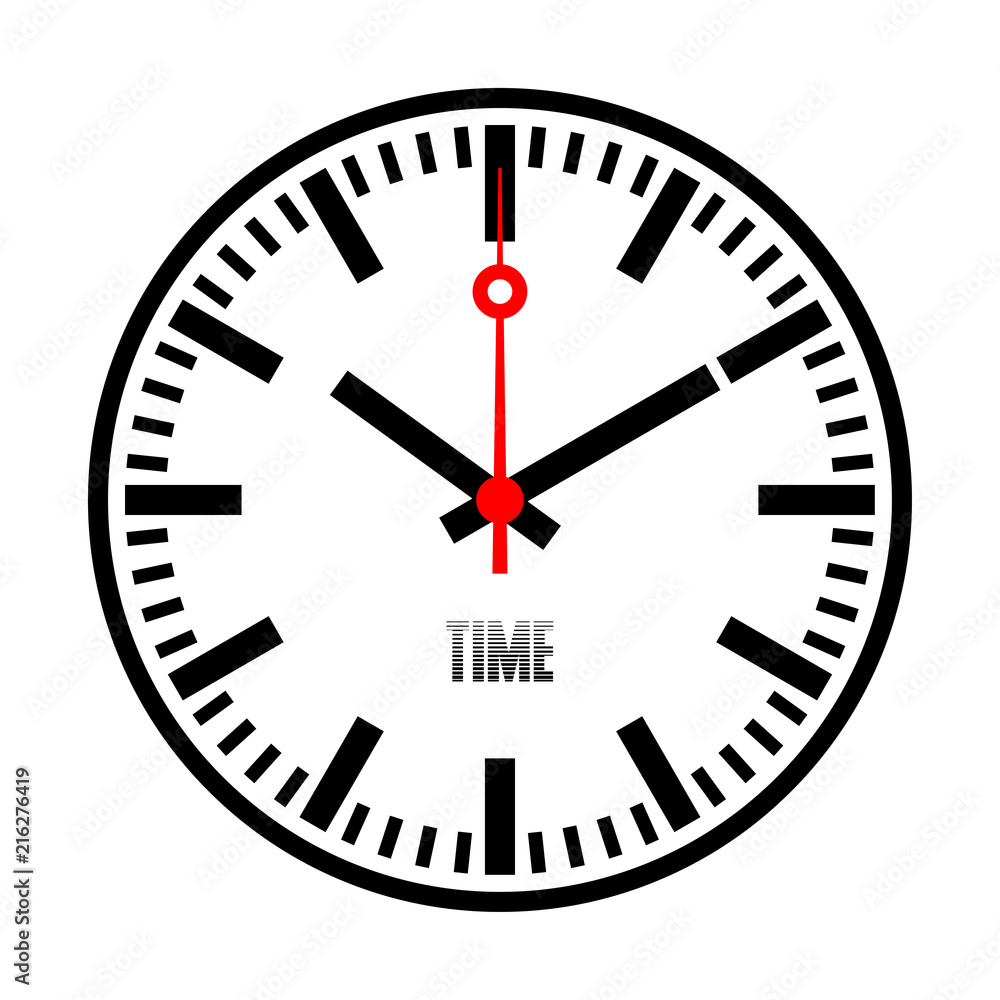 Clock Face Time. Vector illustration of a laconic dial. Clock Face Time. Vector illustration of a laconic dial.