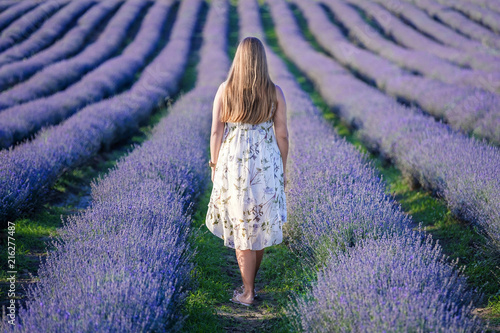 Wallpaper Mural Girl walks on lavender field 8 Torontodigital.ca