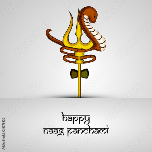 Illustration of background for the occasion of hindu religious festival Naag Panchami celebrated in India photo