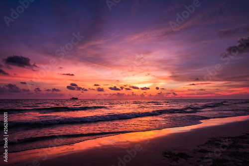 sunset on the beach © songdech17