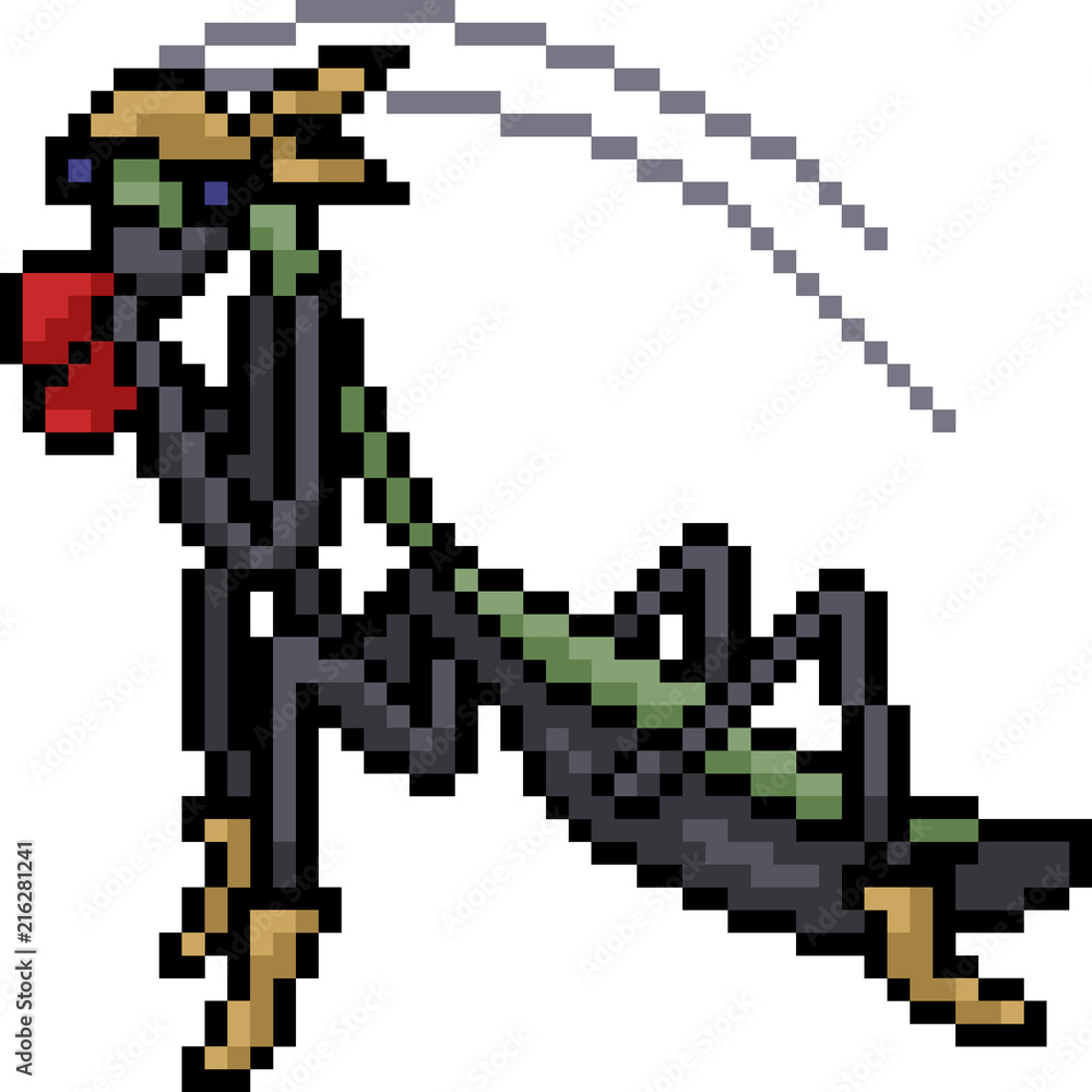vector pixel art mantis boxing