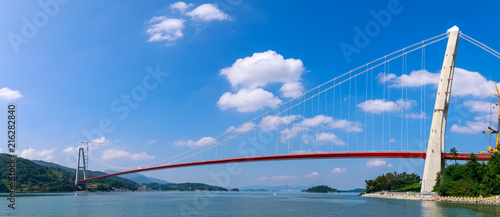 Namhae Bridge, Suspension bridge in Namhae County, South Gyeongsang Province, Korea photo