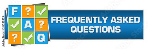 FAQ - Frequently Asked Questions Colorful Grid Blue Horizontal 