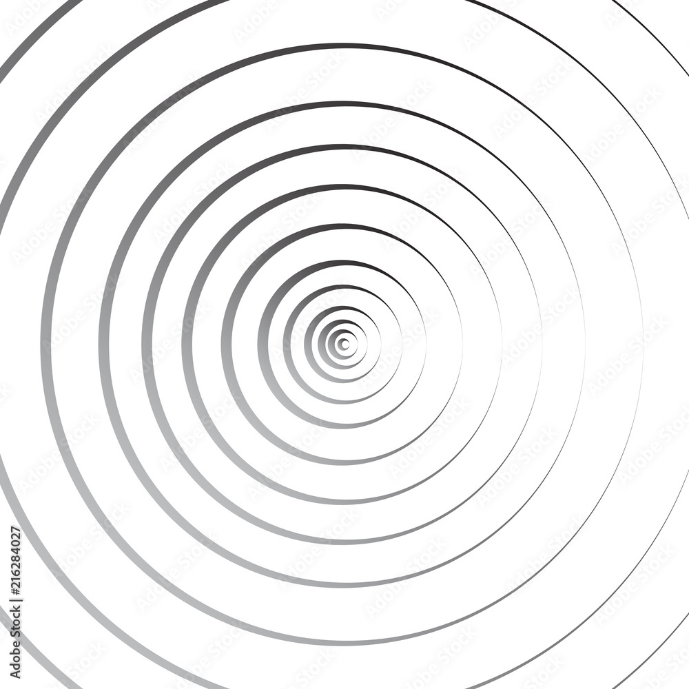 Abstract concentric circles geometric line background - Vector illustration