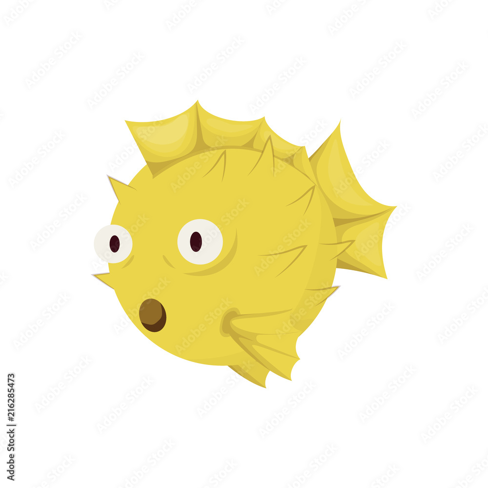 Fish sea underwater aquarium exotic animal character.