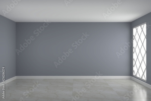 Empty room interior 3d rendering