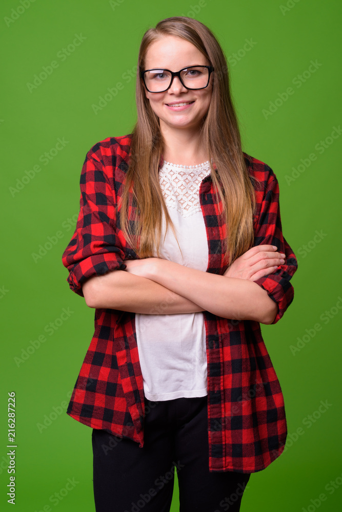 Young beautiful hipster woman with blond hair Young beautiful hipster woman with blond hair