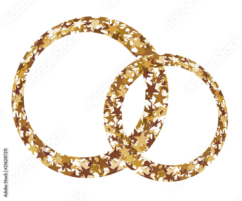 Zwei Ringe aus goldenen Sternen