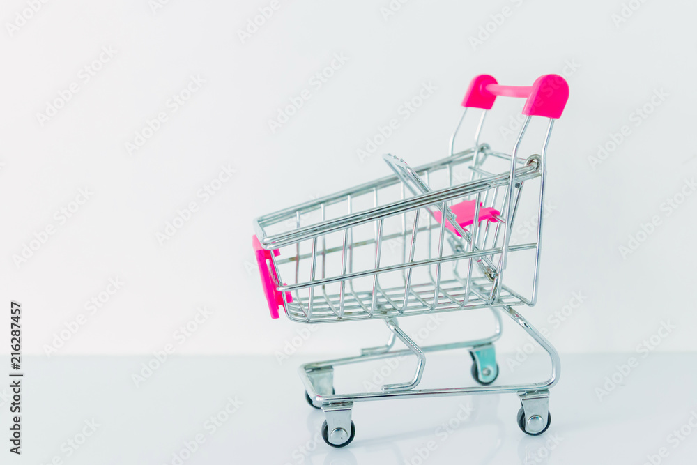 Pink model shopping cart
