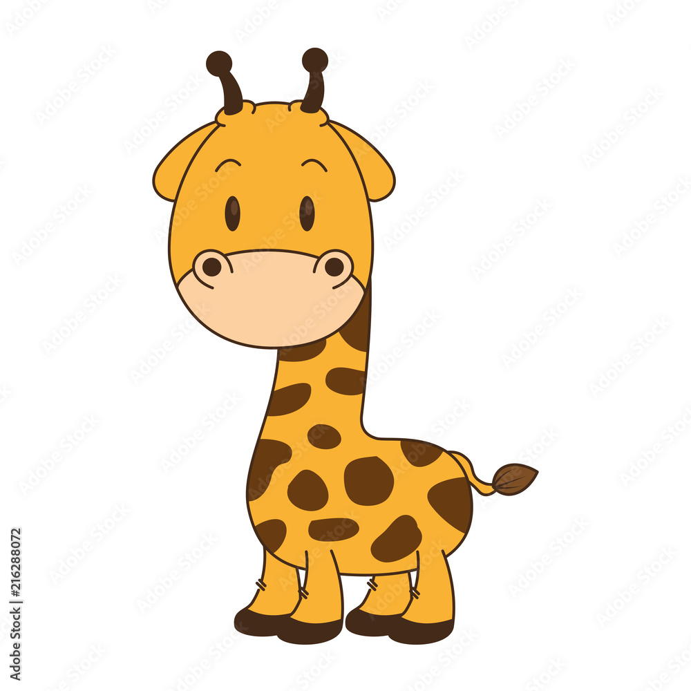 Naklejka cute and adorable giraffe character