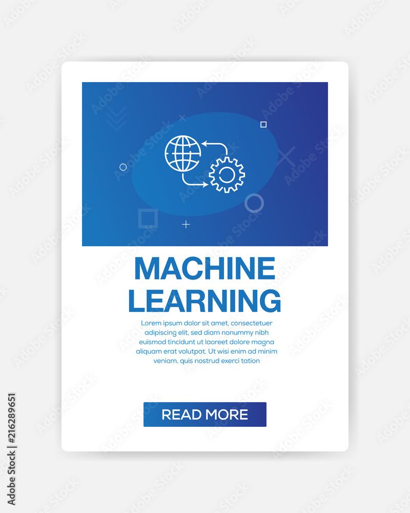 Fototapeta premium MACHINE LEARNING ICON INFOGRAPHIC