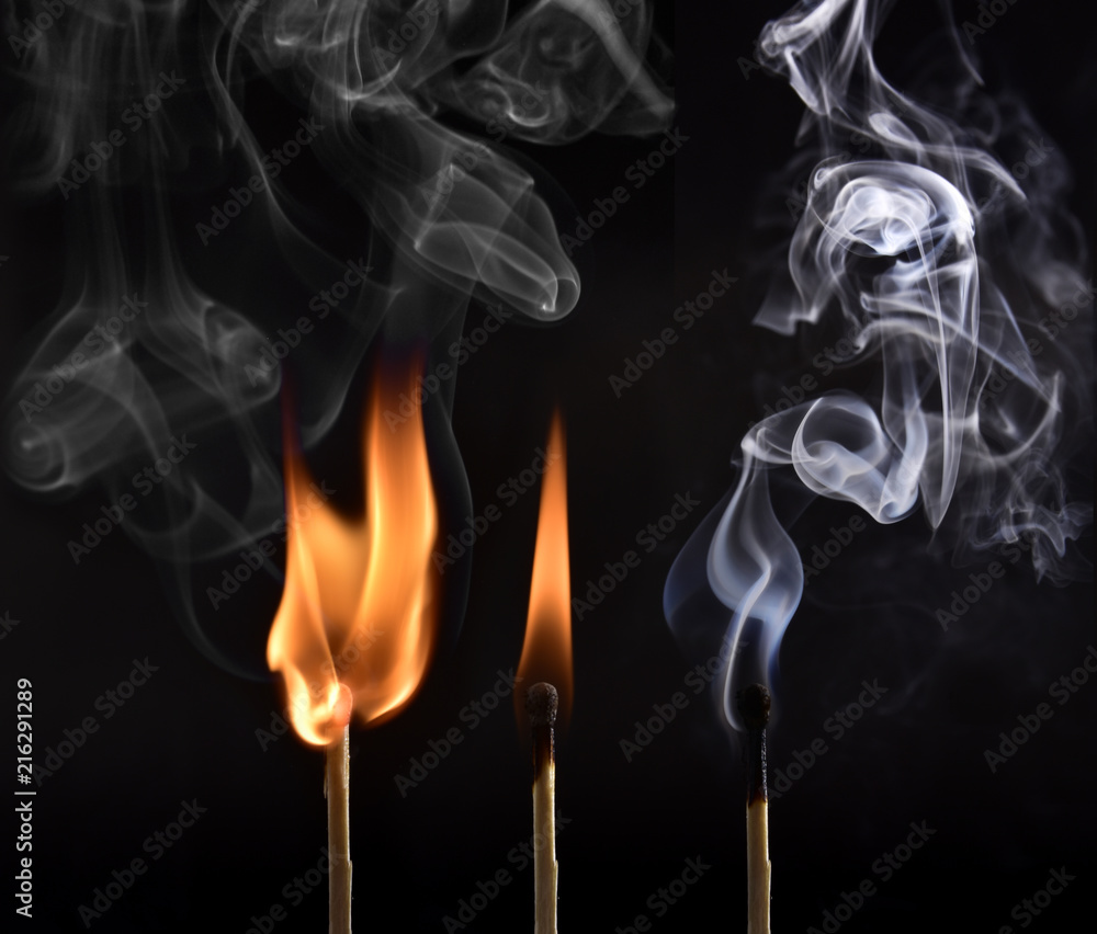 Sequence of one matchstick ignition Sequence of one matchstick ignition