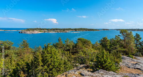 A panoramic view of St. Anna archipelago in the Baltic sea, Sweden