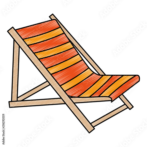 wooden beach chair icon vector illustration design