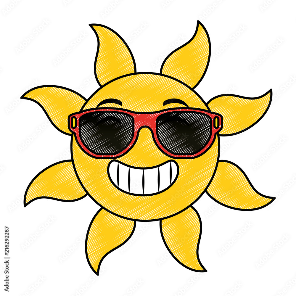 summer sun with sunglasses vector illustration design summer sun with sunglasses vector illustration design