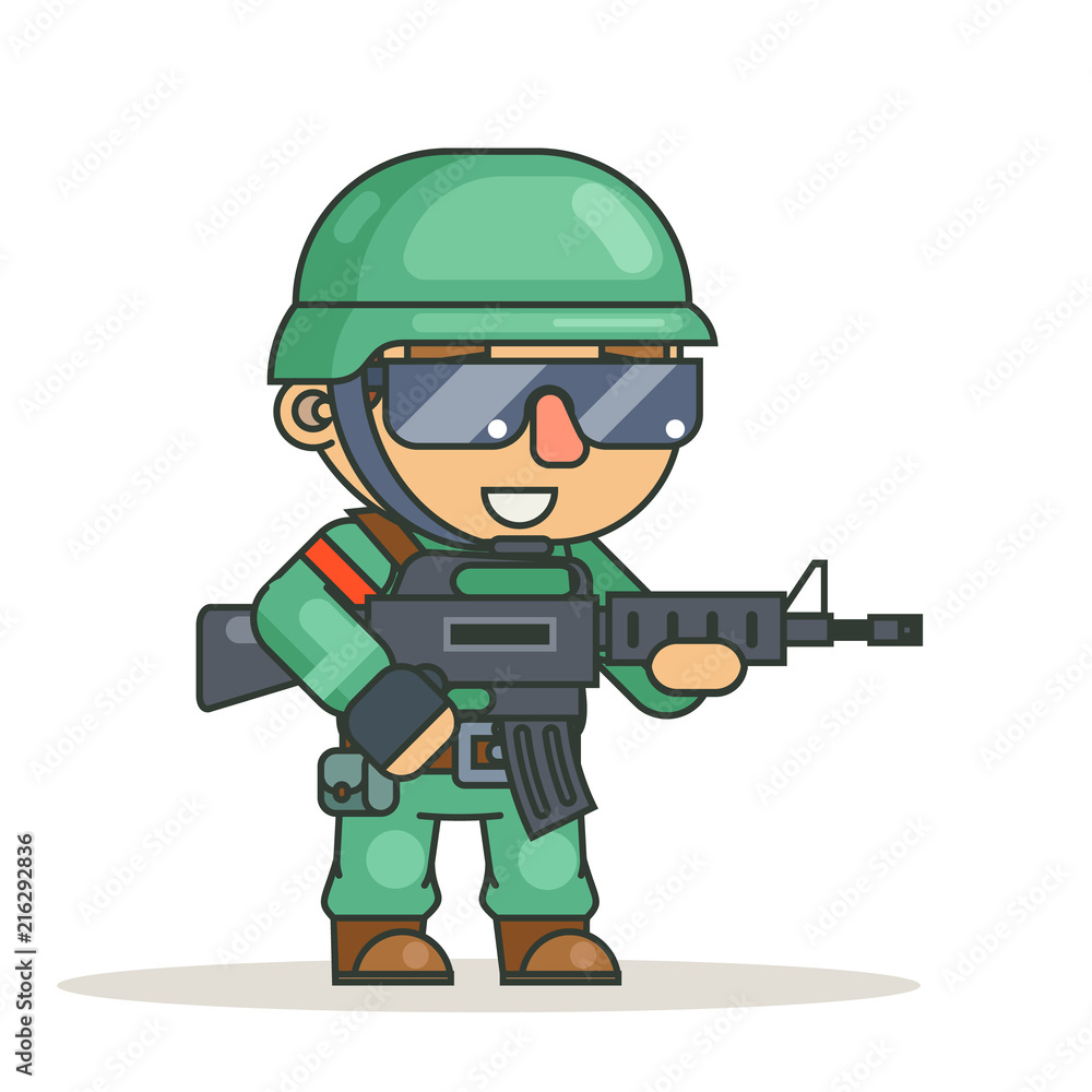 Battle war rpg game soldier heroe isolated character vector flat design vector illustration Battle war rpg game soldier heroe isolated character vector flat design vector illustration