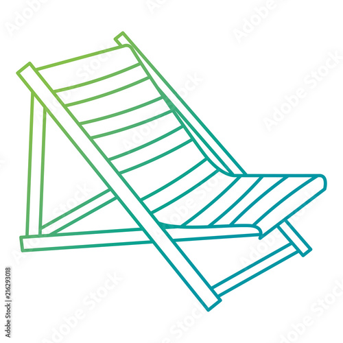 wooden beach chair icon vector illustration design