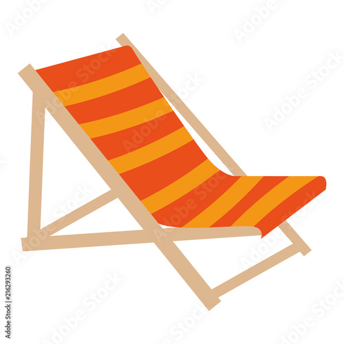 wooden beach chair icon vector illustration design