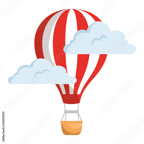 Canvastavla balloon air hot flying vector illustration design