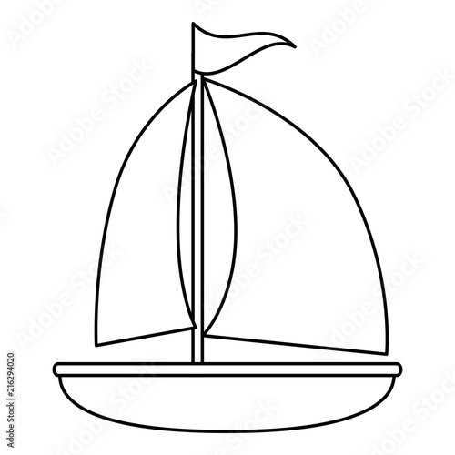 sailboat travel isolated icon vector illustration design