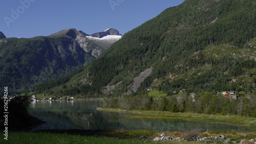 Sommertag in der Gletscherregion Fjaerland, Sogn og Fjordane, Norwegen, Skandinativen