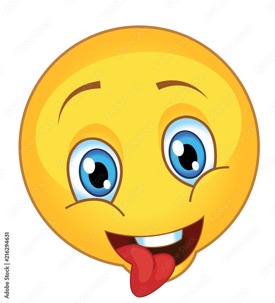 emoticon with tongue out showing