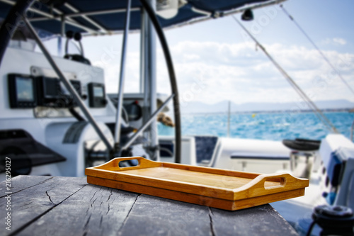 desk of free space for your decoration and yacht background.  © magdal3na