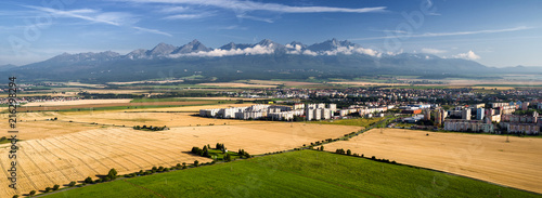 High Tatras mountains and city Poprad, Slovakia photo