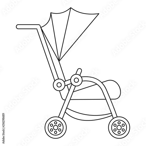 Buggy icon. Outline buggy vector icon for web design isolated on white background